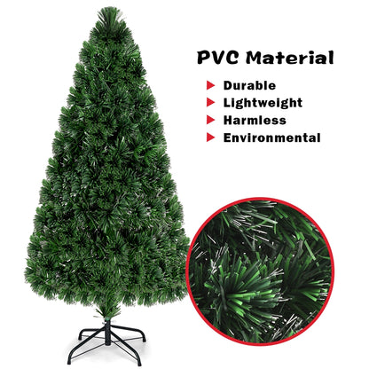 Artificial Pre-Lit Fiber Optic PVC Christmas Tree-5 ft, Green Christmas Tree at Gallery Canada