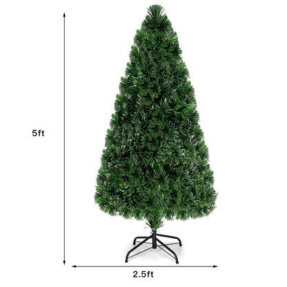 Artificial Pre-Lit Fiber Optic PVC Christmas Tree-5 ft, Green Christmas Tree at Gallery Canada