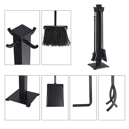 5 Pieces Fireplace Iron Fire Place Tool Set , Black Fireplace Tools at Gallery Canada