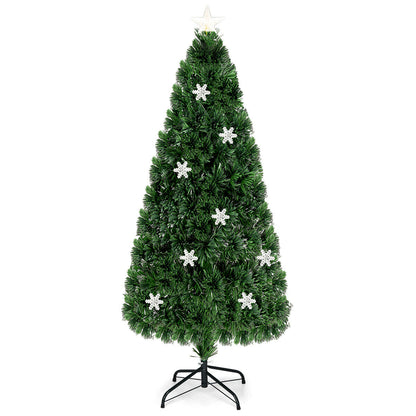 4 / 5 / 6 Feet LED Optic Artificial Christmas Tree with Snowflakes, Green Christmas Tree at Gallery Canada