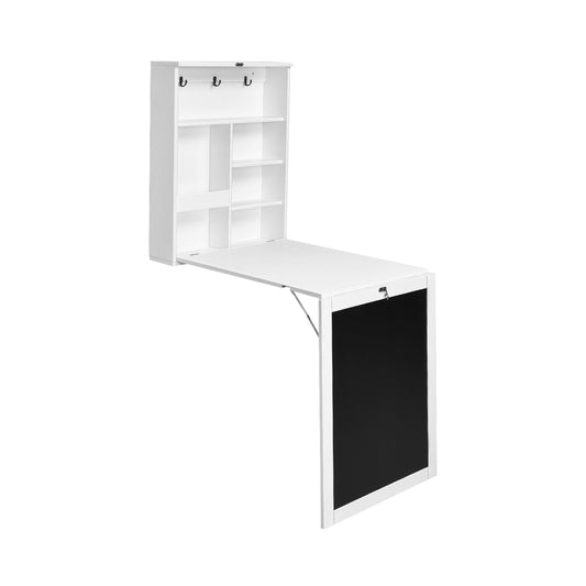 Convertible Wall Mounted Table With Chalkboard, White Laptop Tables & Printer Stands White at Gallery Canada
