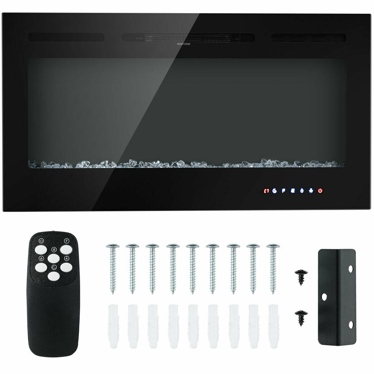 40-Inch Electric Fireplace Recessed with Thermostat, Black Fireplaces at Gallery Canada