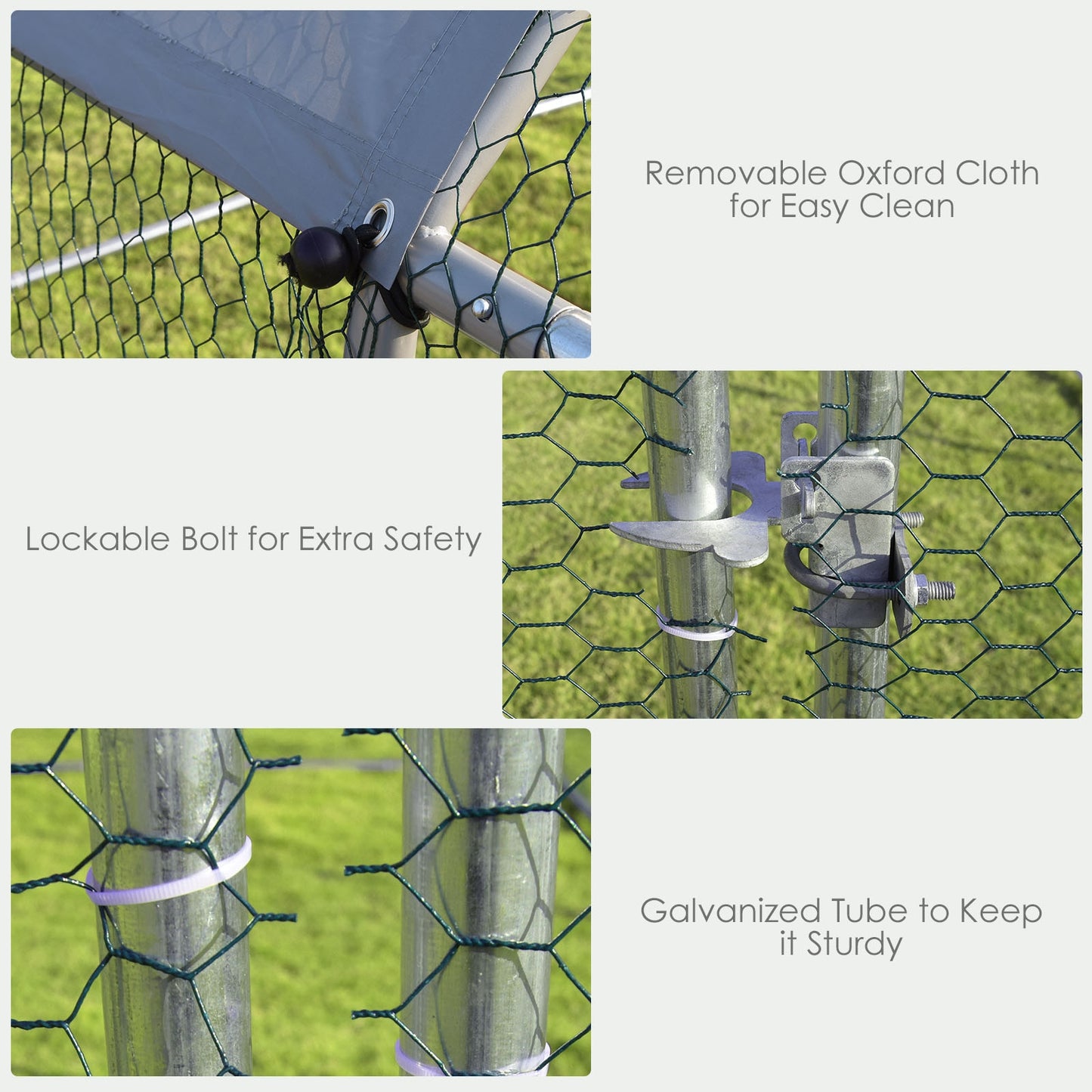 9.5 x 6.5 Feet Large Walk In Chicken Run Cage, Silver Chicken Coops at Gallery Canada