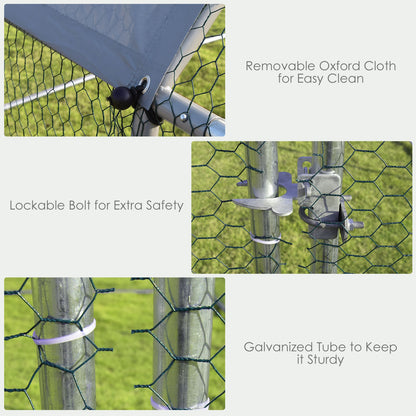 9.5 x 6.5 Feet Large Walk In Chicken Run Cage, Silver Chicken Coops at Gallery Canada