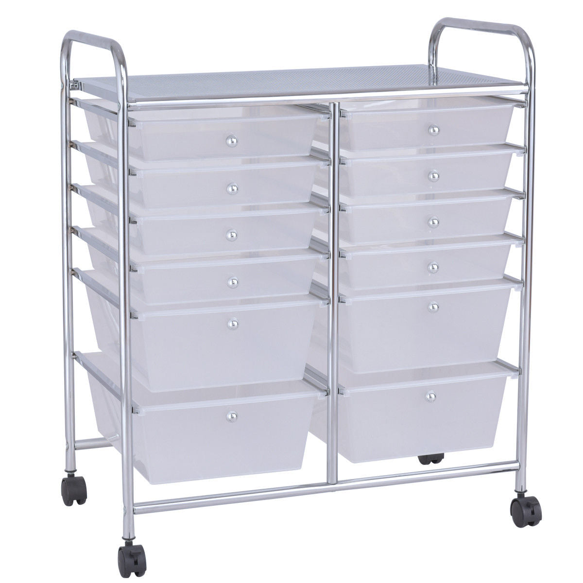 12 Drawer Rolling Cart Organizer, White