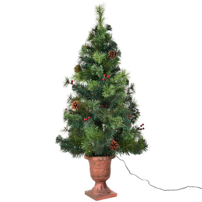 3'/4'/5' LED Christmas Entrance Tree w/ Red Berries Pine Cones-4', Green Christmas Tree at Gallery Canada