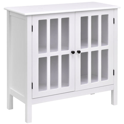 Glass Door Sideboard Console Storage Buffet Cabinet, White Sideboards Cabinets & Buffets at Gallery Canada