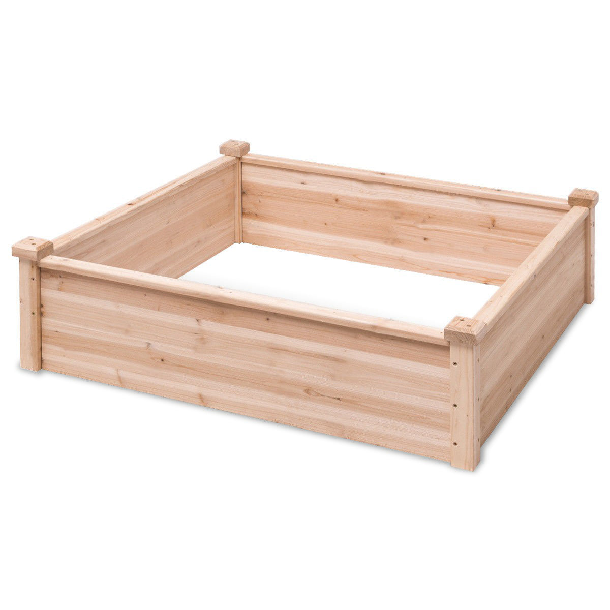 Wooden Square Garden Vegetable Flower Bed, Natural Raised Garden Beds at Gallery Canada
