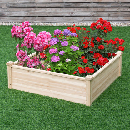 Wooden Square Garden Vegetable Flower Bed, Natural Raised Garden Beds at Gallery Canada