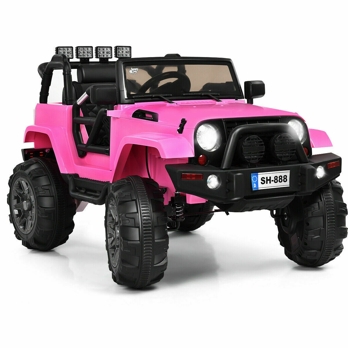 12V Kids Remote Control Riding Truck Car, Pink