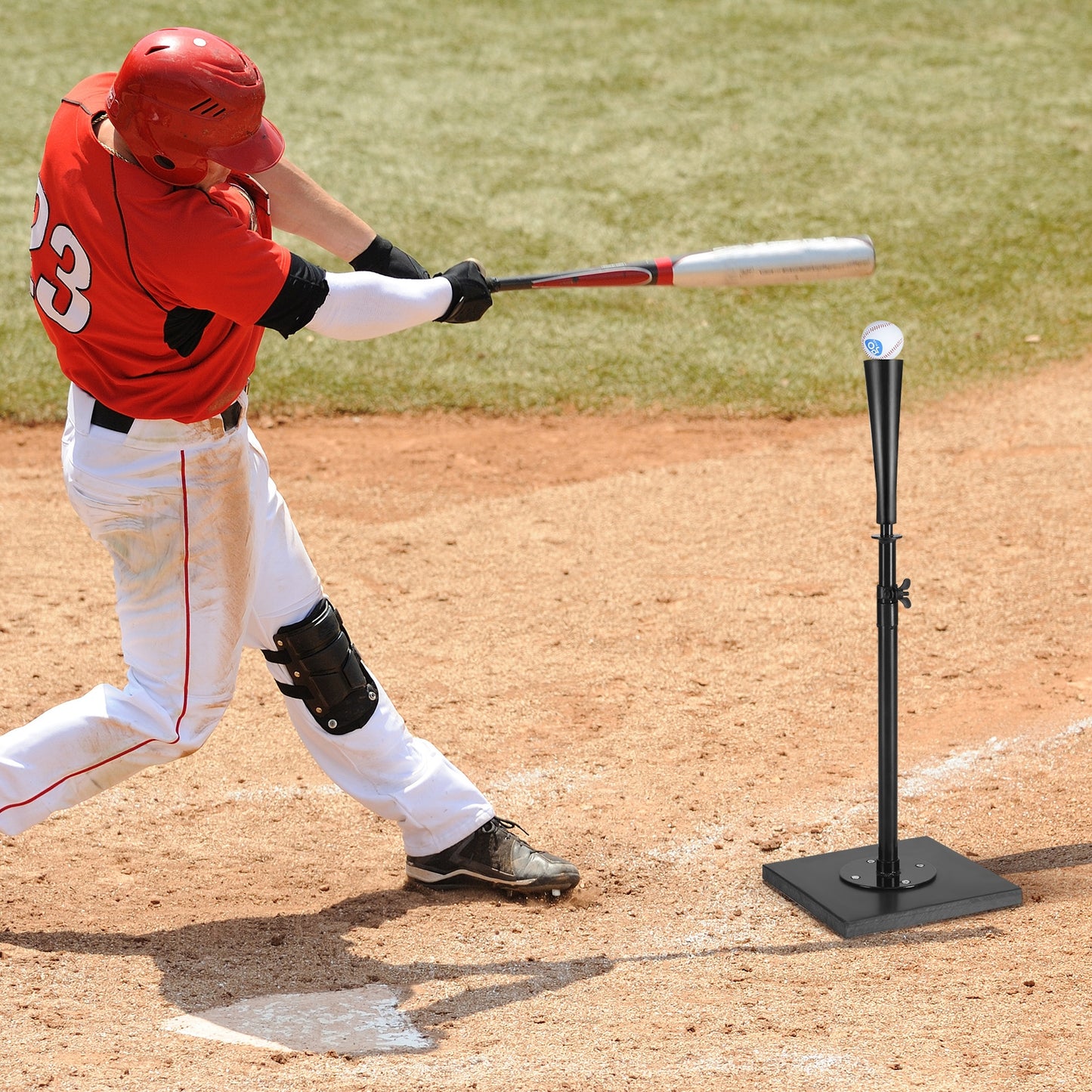 36 Inch Adjustable Heavy Duty Batting Tee for Baseball, Black Sport Equipments at Gallery Canada