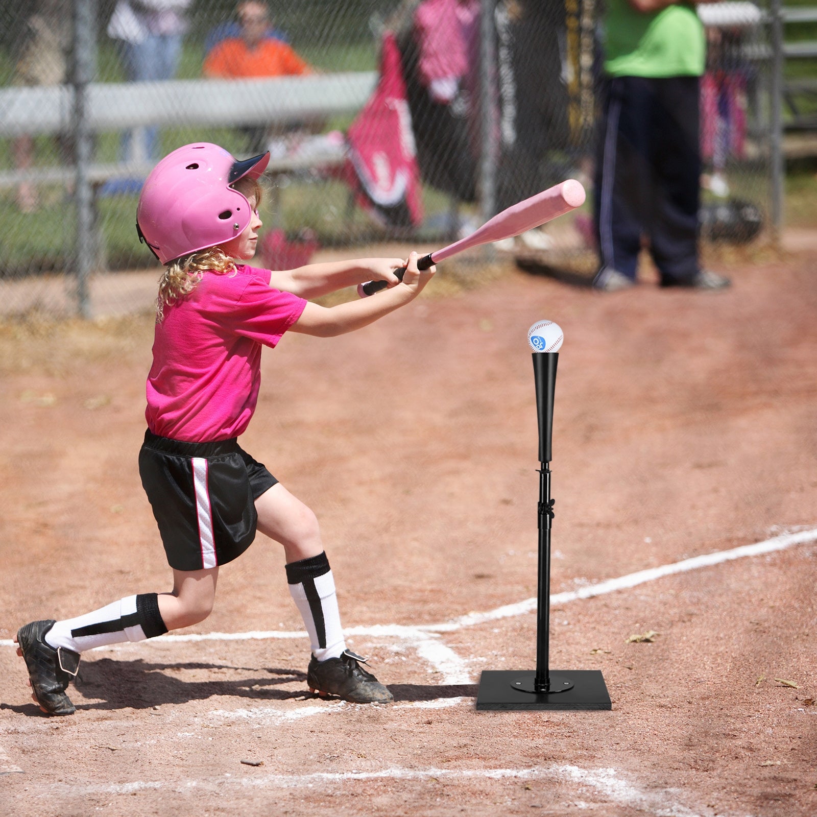 36 Inch Adjustable Heavy Duty Batting Tee for Baseball, Black Sport Equipments at Gallery Canada