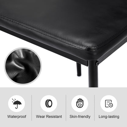 Set of 4 High Back Dining Chairs with PVC Leather and Non-Slip Feet Pads, Black Dining Chairs at Gallery Canada
