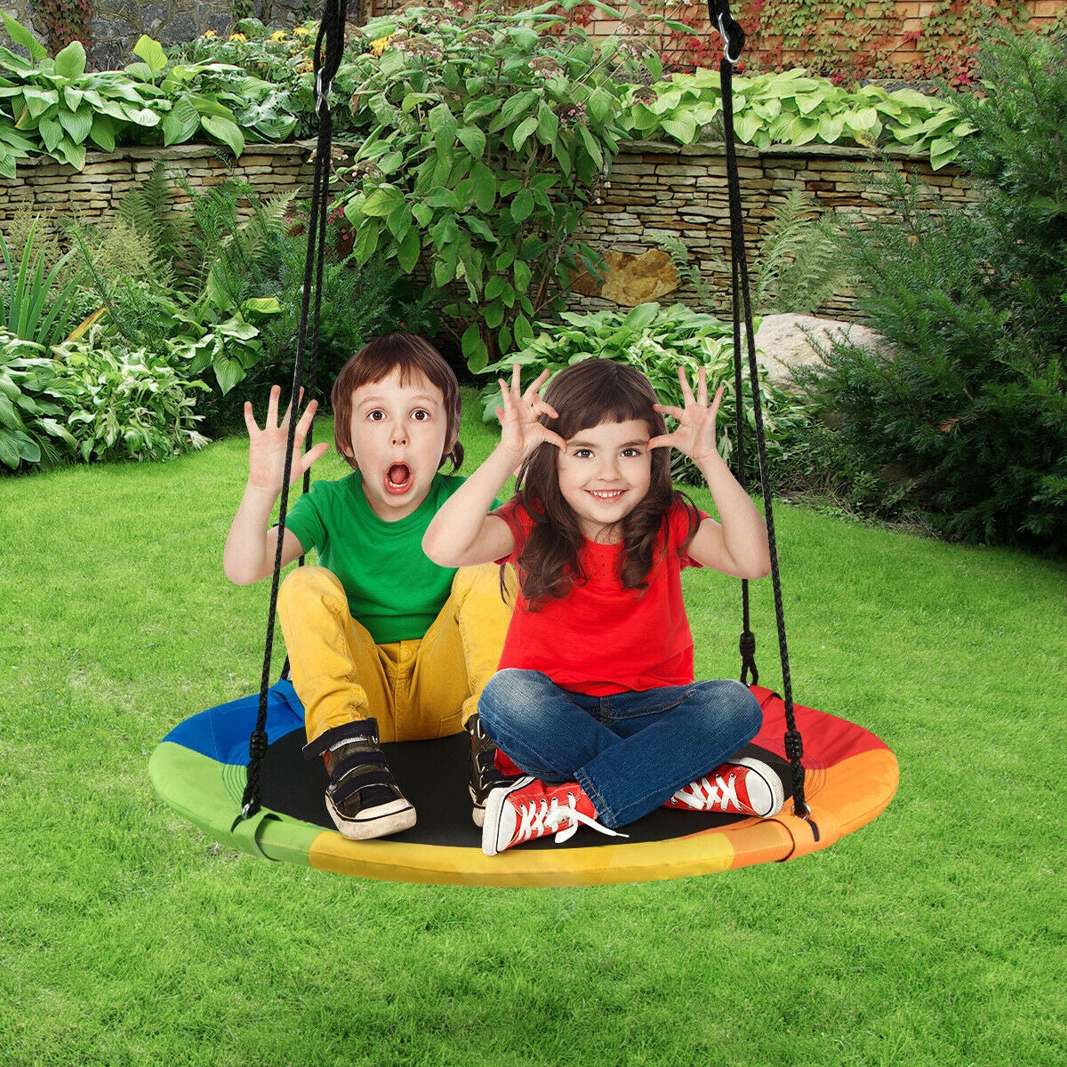 40 Inch Flying Saucer Tree Swing Outdoor Play for Kids, Multicolor Swing & Playsets at Gallery Canada