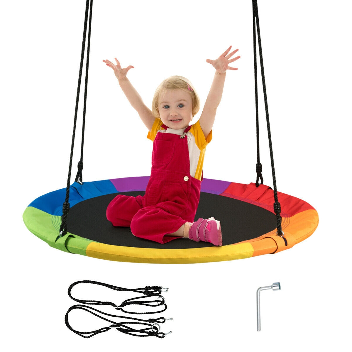 40 Inch Flying Saucer Tree Swing Outdoor Play for Kids, Multicolor Swing & Playsets at Gallery Canada