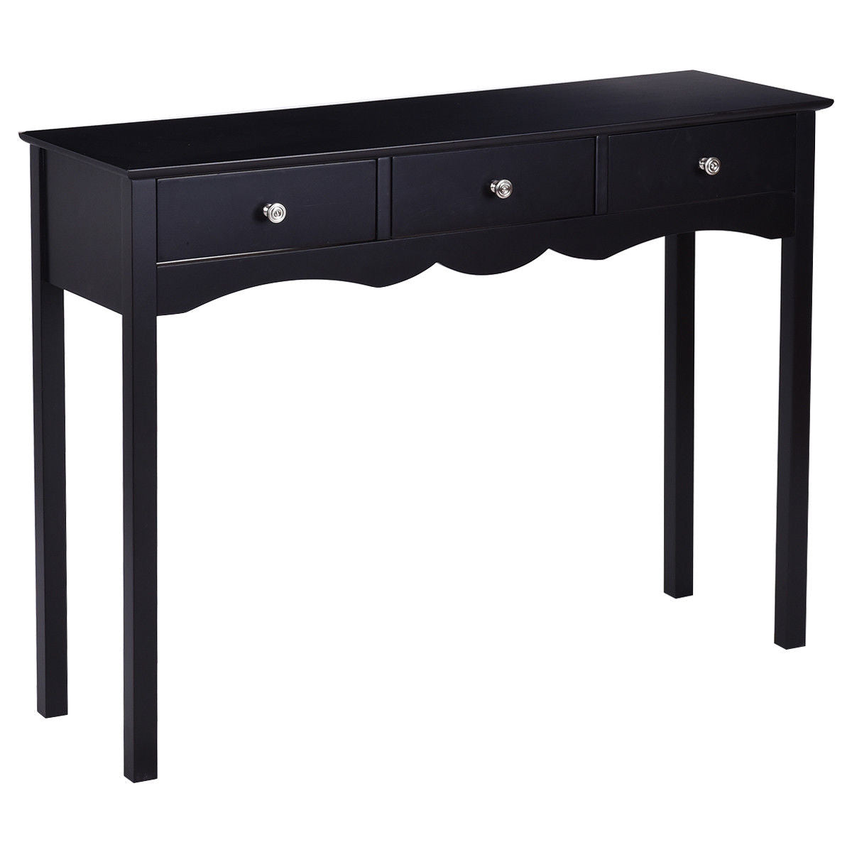 Hall table Side Table w/ 3 Drawers, Black Console Tables Black at Gallery Canada