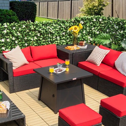 30 Inch Square Propane Gas Fire Table with Waterproof Cover, Black Fire Pits at Gallery Canada