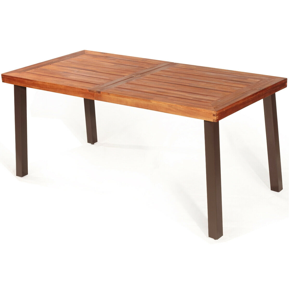Rectangular Acacia Wood Rustic Dining Furniture Table , Brown Patio Dining Tables at Gallery Canada