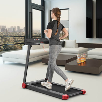 Folding Electric Compact Walking Treadmill with APP Control Speaker, Red Treadmills at Gallery Canada