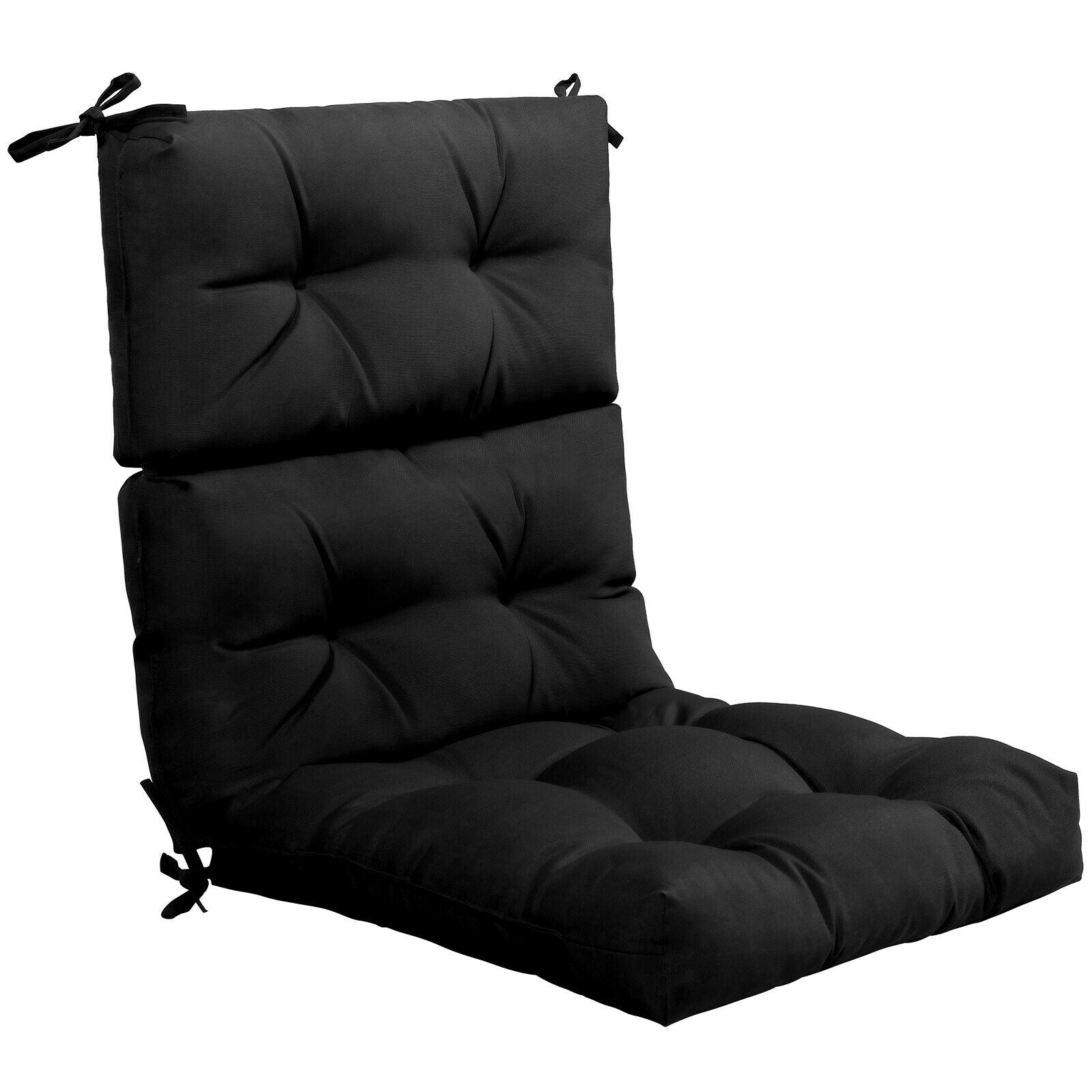 22 x 44 Inch Tufted Outdoor Patio Chair Pad, Black Outdoor Furniture Accessories Black at Gallery Canada