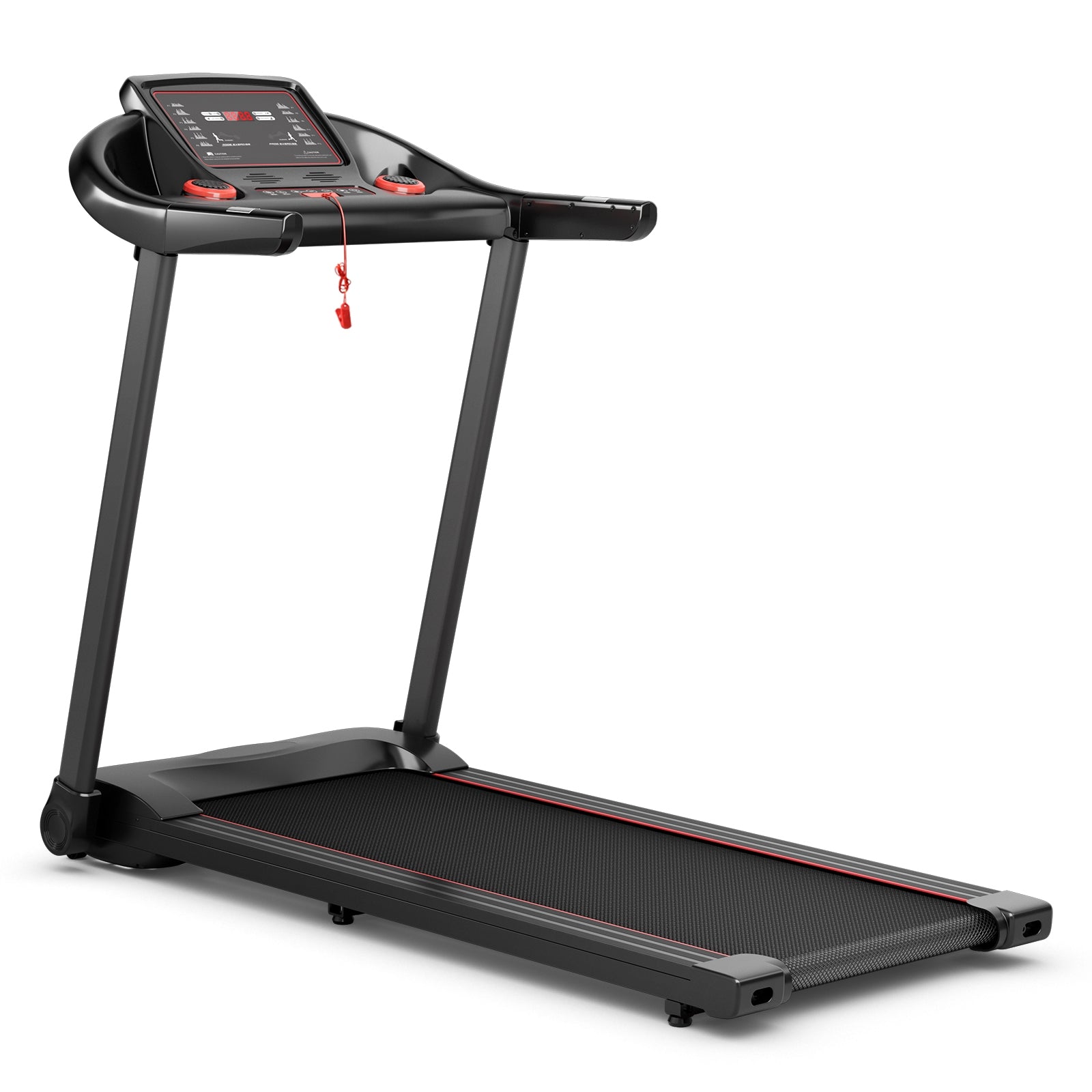 2.25HP Electric Running Machine Treadmill with Speaker and APP Control, Red Treadmills Red at Gallery Canada