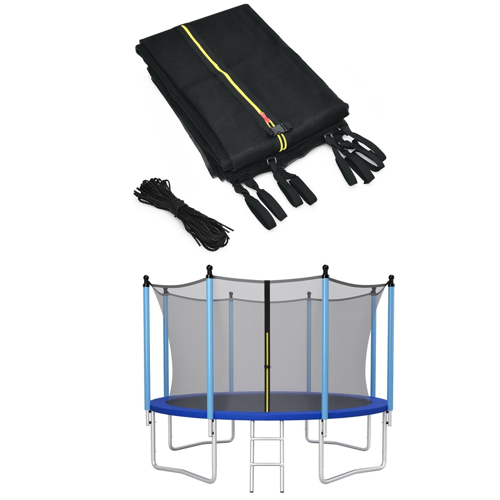 14Ft Replacement Weather-Resistant Trampoline Safety Enclosure Net, Black Trampoline Accessories at Gallery Canada