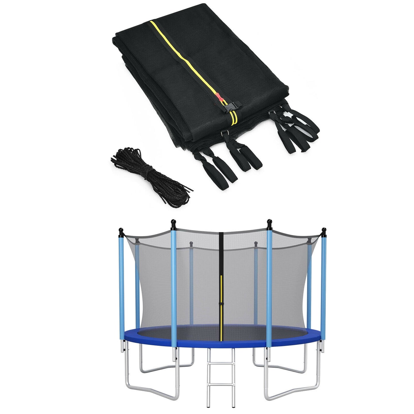 14Ft Replacement Weather-Resistant Trampoline Safety Enclosure Net, Black Trampoline Accessories at Gallery Canada