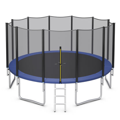 16 Ft Outdoor Trampoline, With Safety Net And Ladder, Black Trampolines at Gallery Canada
