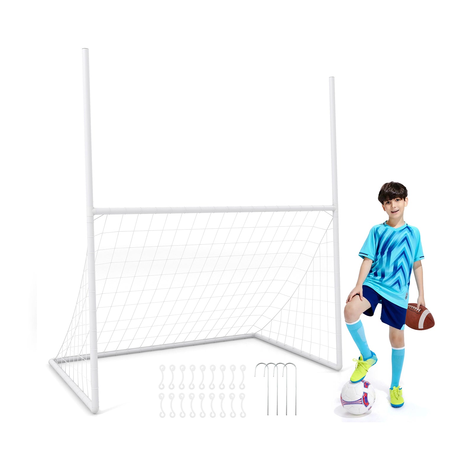 2 in 1 All Weather Football Training Equipment for Park School, White Sport Equipments at Gallery Canada