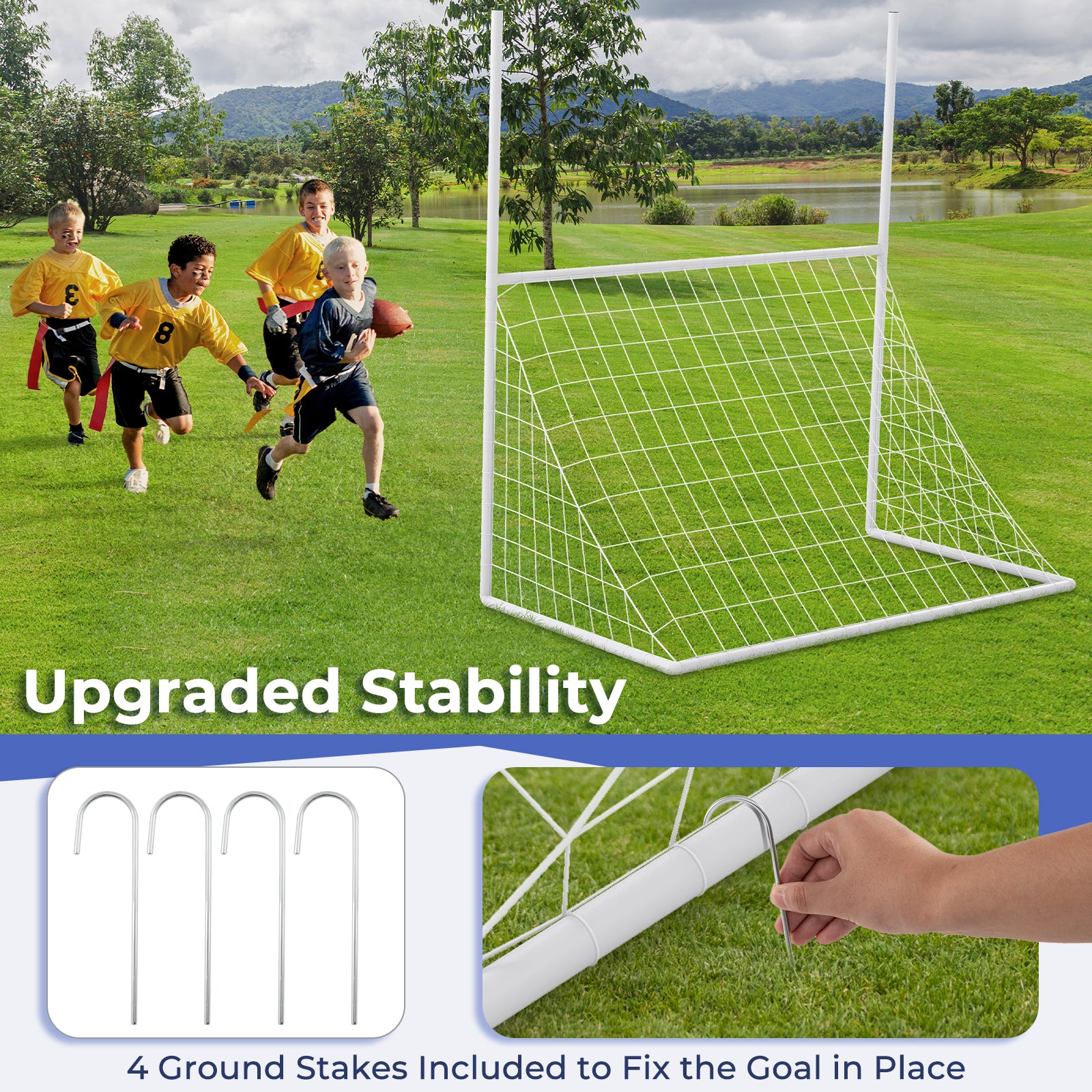 2 in 1 All Weather Football Training Equipment for Park School, White Sport Equipments at Gallery Canada