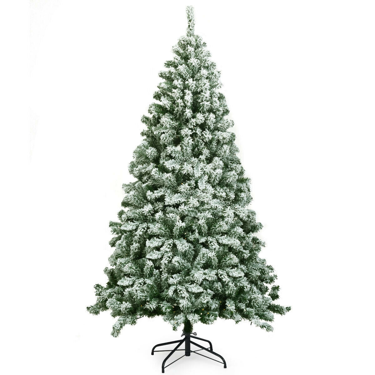 6 Feet Snow Flocked Artificial Christmas Tree Hinged with 928 Tips, Green Christmas Tree Green at Gallery Canada