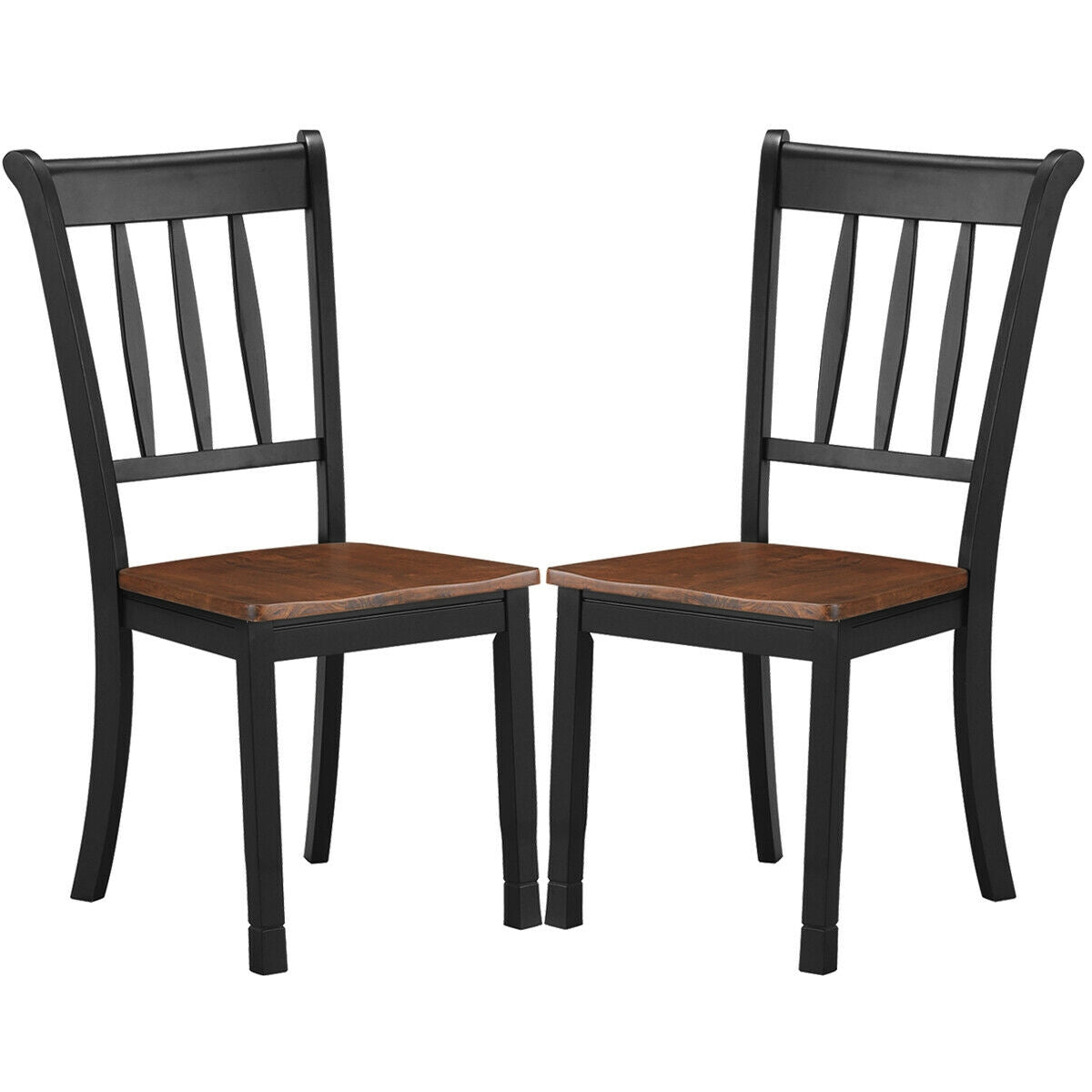 2 Pieces Solid Whitesburg Spindle Back Wood Dining Chairs, Black Dining Chairs at Gallery Canada