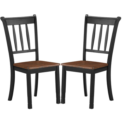 2 Pieces Solid Whitesburg Spindle Back Wood Dining Chairs, Black Dining Chairs at Gallery Canada