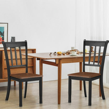 2 Pieces Solid Whitesburg Spindle Back Wood Dining Chairs, Black Dining Chairs at Gallery Canada