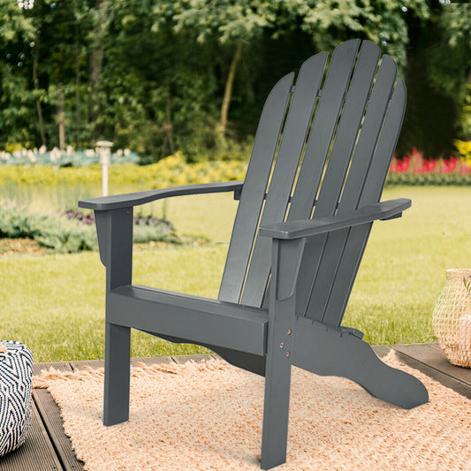 Acacia Wood Outdoor Adirondack Chair with Ergonomic Design, Gray Adirondack Chairs Gray at Gallery Canada