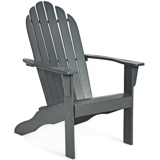 Acacia Wood Outdoor Adirondack Chair with Ergonomic Design, Gray Adirondack Chairs Gray at Gallery Canada