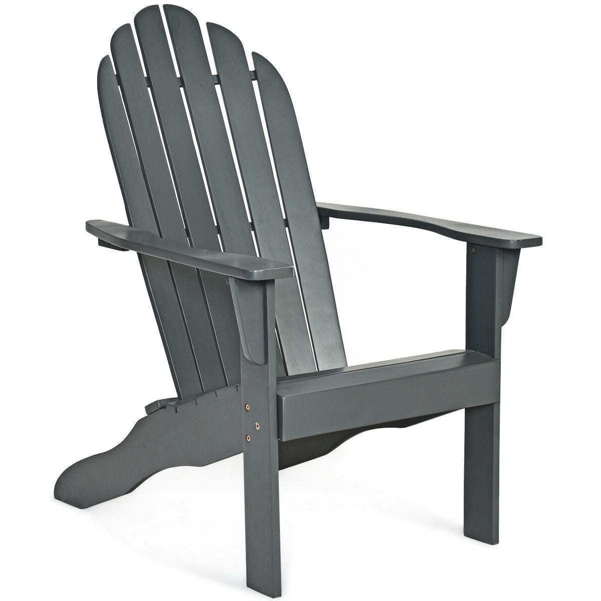 Acacia Wood Outdoor Adirondack Chair, Gray