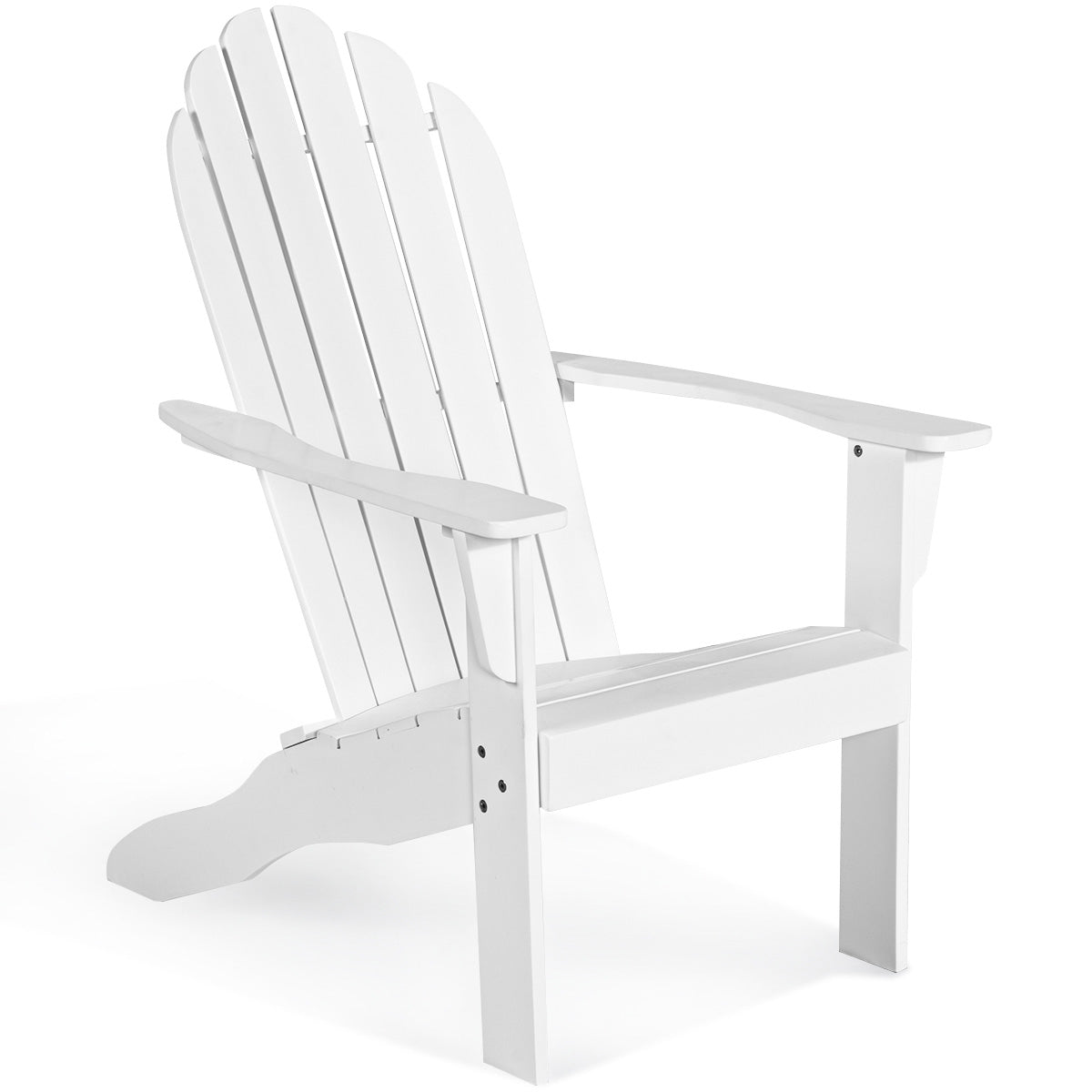 Acacia Wood Outdoor Adirondack Chair, White