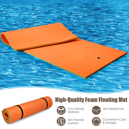 12 x 6 Feet 3 Layer Floating Water Pad, Orange Swimming at Gallery Canada
