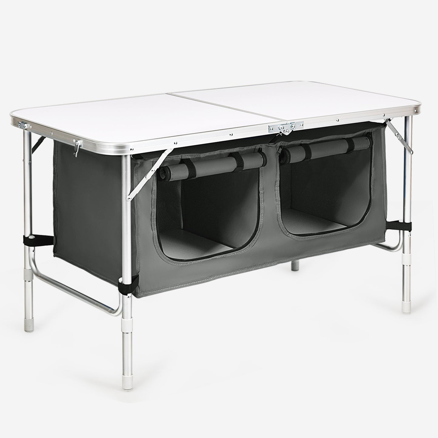 Height Adjustable Folding Camping Table, Gray Camping Furniture at Gallery Canada