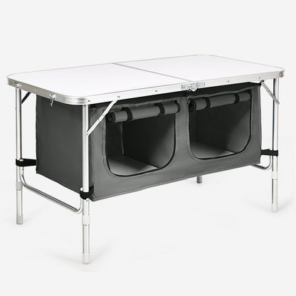 Height Adjustable Folding Camping Table, Gray Camping Furniture at Gallery Canada