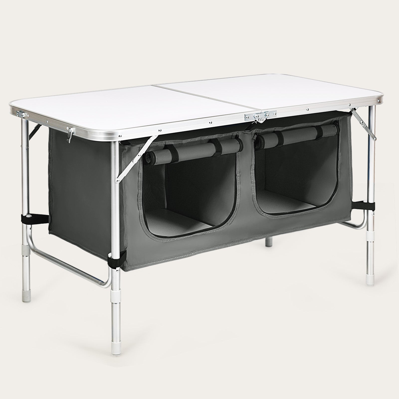 Height Adjustable Folding Camping Table, Gray Camping Furniture at Gallery Canada