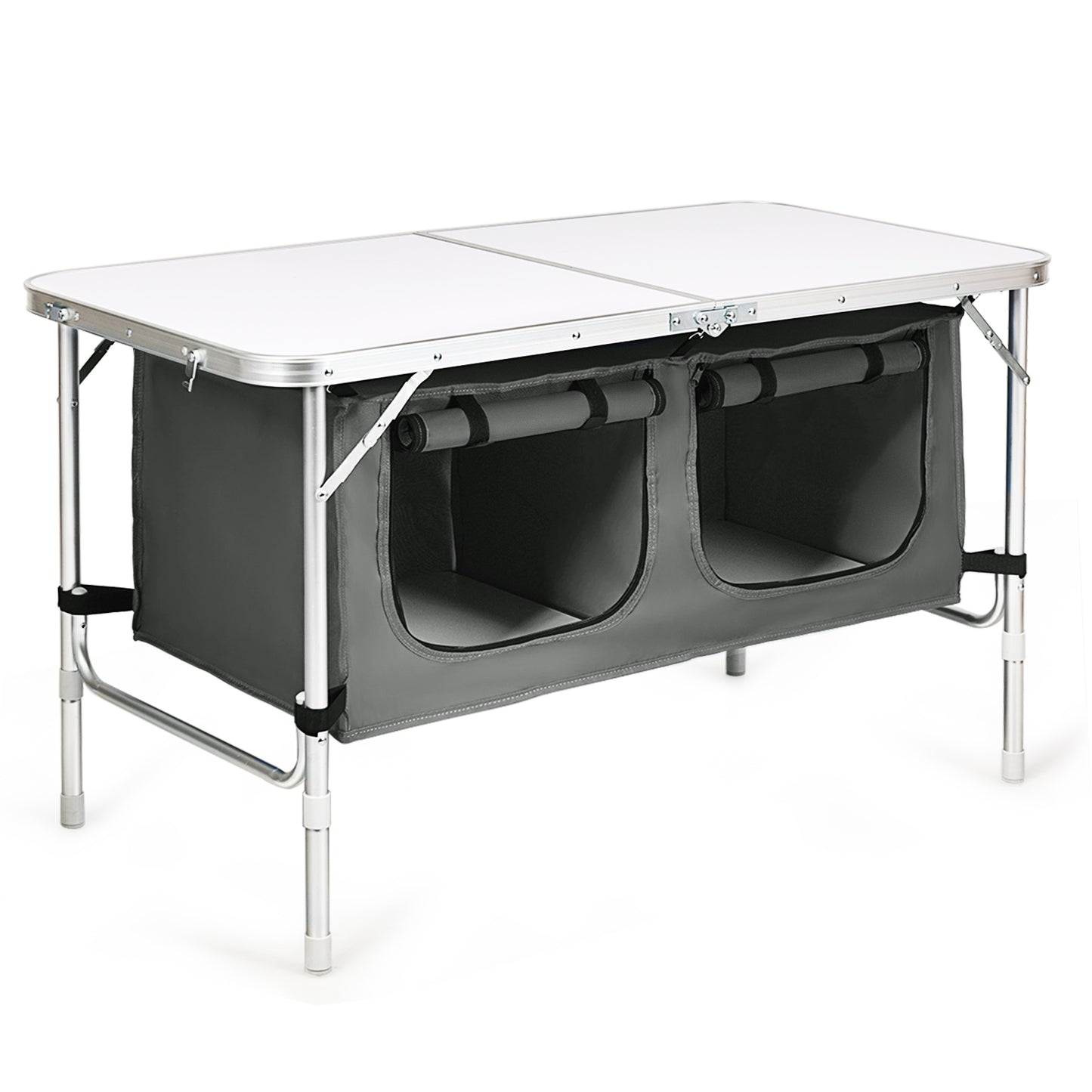 Height Adjustable Folding Camping Table, Gray Camping Furniture at Gallery Canada
