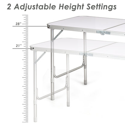 Height Adjustable Folding Camping Table, Gray Camping Furniture at Gallery Canada