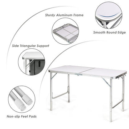 Height Adjustable Folding Camping Table, Gray Camping Furniture at Gallery Canada