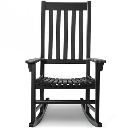 Indoor Outdoor Wooden High Back Rocking Chair, Black Patio Rocking Chairs & Gliders at Gallery Canada