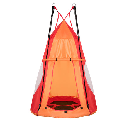 2-in-1 40 Inch Kids Hanging Chair Detachable Swing Tent Set, Orange Swing & Playsets at Gallery Canada