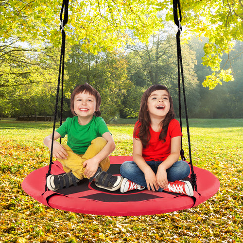 2-in-1 40 Inch Kids Hanging Chair Detachable Swing Tent Set, Orange