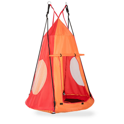 2-in-1 40 Inch Kids Hanging Chair Detachable Swing Tent Set, Orange Swing & Playsets at Gallery Canada