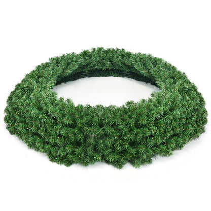 48 Inch Pre-Lit Cordless Artificial Christmas Wreath, Green Christmas Decor & Accessories at Gallery Canada